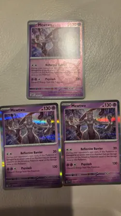 Mewtwo Reverse Holo NM 150/165 Scarlet & Violet 151 Pokemon Card + 2 Holo!! - Image 2