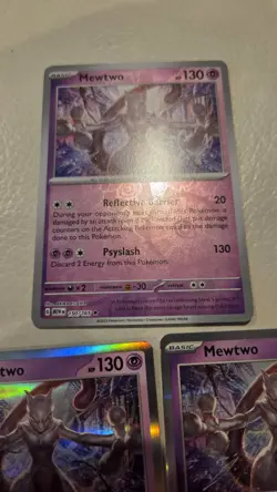 Mewtwo Reverse Holo NM 150/165 Scarlet & Violet 151 Pokemon Card + 2 Holo!! - Image 3