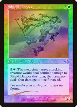 Shield Dancer FOIL Prophecy HEAVILY PLD White Uncommon MAGIC MTG CARD ABUGames - Image 1