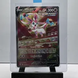 Pokemon Sylveon V Full Art Ultra Rare Holo 184/203 SWSH07 Evolving Skies Card - Image 1