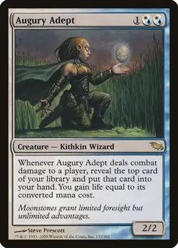 Augury Adept Shadowmoor NM White Blue Rare MAGIC THE GATHERING CARD ABUGames - Image 1