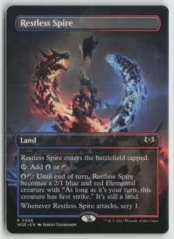 Restless Spire (Borderless) LP 306 Wilds of Eldraine Magic: The Gathering - Image 1