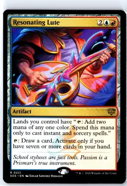 Resonating Lute 221 Rare Secrets of Strixhaven Magic: The Gathering Near Mint - Image 1