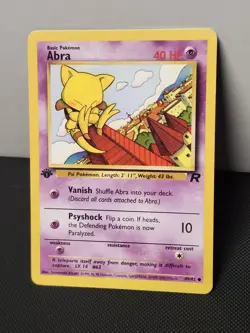 Pokemon TCG Team Rocket Abra 1st Edition 49/82 Card Rare VINTAGE!! - Image 1