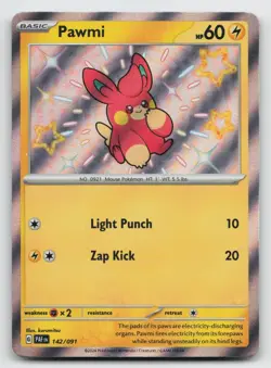 Pawmi 142/091 SV Paldean Fates Shiny Rare Pokemon TGC - NM - Image 1
