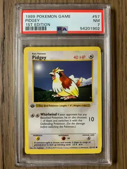 PSA 7 - Pokemon PIDGEY - 1st EDITION Shadowless Base Set - 57/102 - Common - Image 1