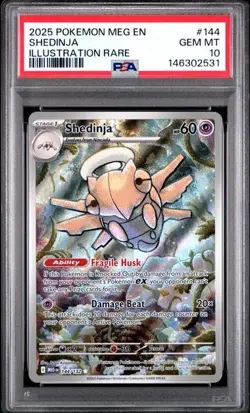 2025 Pokemon Meg En Mega Evolution 144 Shedinja Illustration Rare PSA 10 - Image 1