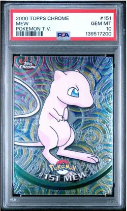 2000 Topps Chrome Pokemon T.V. #151 MEW PSA 10 GEM MINT FRESH MODERN GRADE LOOK - Image 1