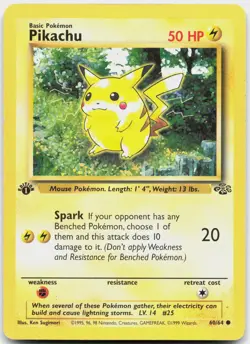 Pikachu 60/64 Common Jungle Pokemon 1st Edition Moderately Played - Image 1