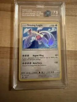 2017 POKEMON SM BLACK STAR PROMO #SM82 SHINING LUGIA-HOLO TAG 7.5 NM+ 👀 - Image 1