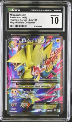 2017 POKEMON PHANTOM FORCES MEGA POWERS COLLECTION M MANECTRIC EX CGC 10 FREE SH - Image 1