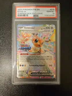 Pokemon eevee 075 /131 Prismatic Evolutions Surprise Box stamped promo PSA 10 - Image 1