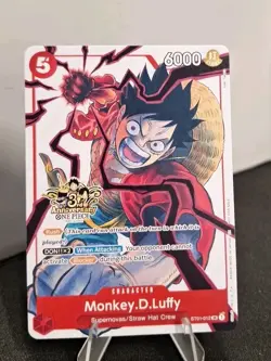 One Piece Monkey D. Luffy 3rd Anniversary Promo Alt Art ST01-012 Alternate TCG - Image 1