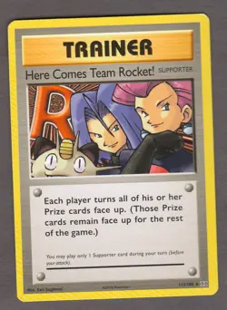 Here Comes Team Rocket 113/108 Secret Rare XY Evolutions Pokemon Card Near Mint - Image 1