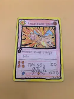 Custom made first edition shadowless Charizard not authentic fake card💯Handrawn - Image 2