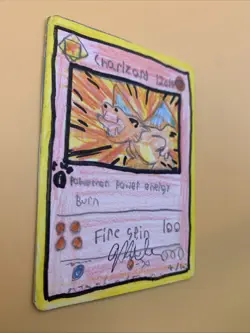 Custom made first edition shadowless Charizard not authentic fake card💯Handrawn - Image 4