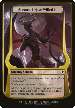 Because I Have Willed It Archenemy: Nicol Bolas NM Common MAGIC CARD ABUGames - Image 1