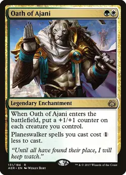 Oath of Ajani Aether Revolt NM White Green Rare MAGIC GATHERING CARD ABUGames - Image 1