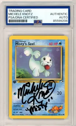 PSA Michele Knotz Signed Misty's Seal Common Pokemon Card Gym Heroes 88/132 - Image 1