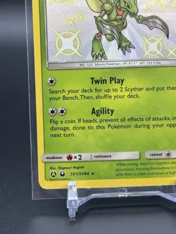 Scyther SV1/SV94 Hidden Fates Shiny Baby Holo Rare Pokemon Card - Image 4