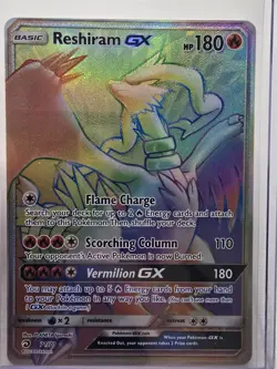 RESHIRAM GX POKEMON CARD #71/70 DRAGON MAJESTY SR FULL ART 2018 Flawles NM-MT - Image 1