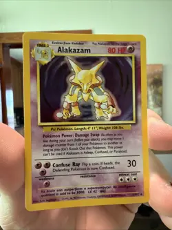 Pokemon TCG Alakazam Base Set 1/102 Holo Rare 80 HP 1999 Card - Image 3