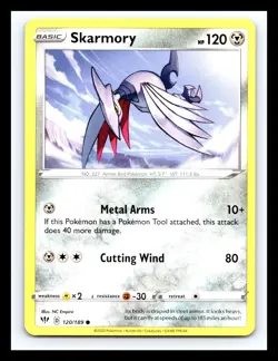 💥 Skarmory 120/189 Darkness Ablaze Pokemon Card Non Holo - Image 1