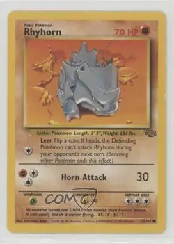 Rhyhorn Pokemon Jungle #61 1999 - Image 1