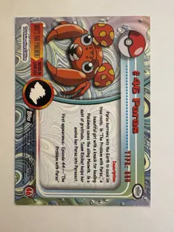 Paras #46 Black Label 2nd Edition/Print Topps Pokemon 1999 - Good Condition - Image 2