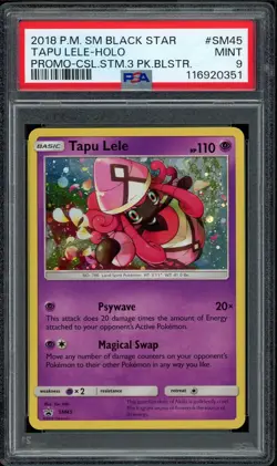 2018 PSA 9 Pokemon SM Tapu Lele Holo BSP SM45 Black Star Promo Card Celestial - Image 1