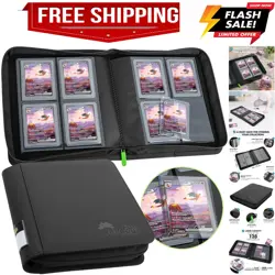 Toploader Binder, Trading Card Binder Storage,128 4 Pocket Top Loader Pokemon... - Image 1