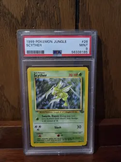 1999 Pokemon Jungle Scyther Card #26 Mint PSA 9 - Image 1