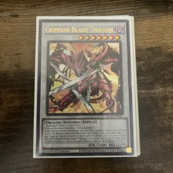 In Hand YUGIOH x1 BLZD-EN037 CRIMSON BLADE DRAGON - ULTRA RARE 1st EDITION - Image 1