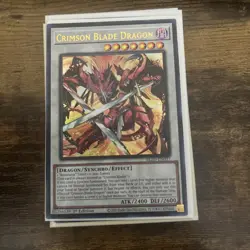 In Hand YUGIOH x1 BLZD-EN037 CRIMSON BLADE DRAGON - ULTRA RARE 1st EDITION - Image 2
