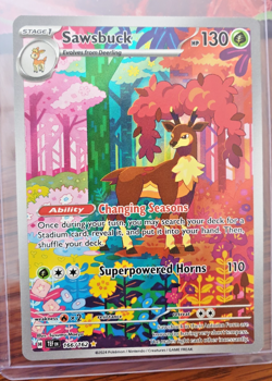 Pokemon TCG Sawsbuck S&V-Temporal Forces Holo Illustration Rare Card 166/162 - Image 1