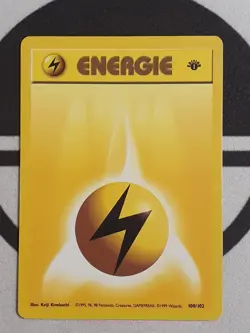 Pokemon Karte Donner Energie 100/102 Base Set 1st Edition Deutsch Pokemon - Image 3