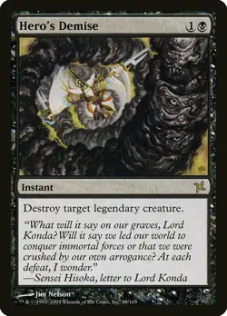 Hero's Demise Betrayers of Kamigawa NM Black Rare MAGIC MTG CARD ABUGames - Image 1