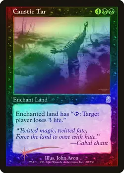 Caustic Tar FOIL Odyssey HEAVILY PLD Black Uncommon MAGIC MTG CARD ABUGames - Image 1