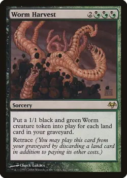 Worm Harvest Eventide NM Black Green Rare MAGIC THE GATHERING CARD ABUGames - Image 1
