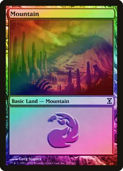 Mountain (297) FOIL Time Spiral HEAVILY PLD Basic Land MAGIC MTG CARD ABUGames - Image 1
