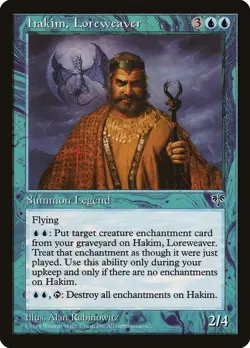 Hakim, Loreweaver Mirage NM Blue Rare MAGIC THE GATHERING MTG CARD ABUGames - Image 1