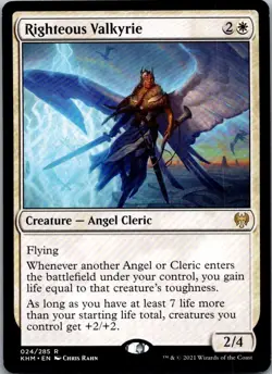 Righteous Valkyrie 24 Rare Kaldheim Magic: The Gathering Near Mint - Image 1