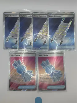 Mega Evolution Night Stretcher X4 Rare Candy X2 Lot NM Pokemon TCG Cards - Image 1