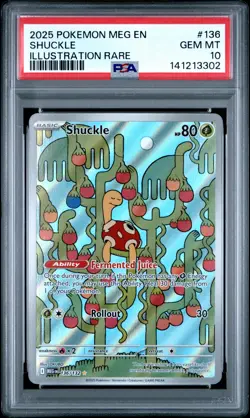 2025 POKEMON MEG EN-MEGA EVOLUTION ILLUSTRATION RARE #136 SHUCKLE PSA 10 - Image 1
