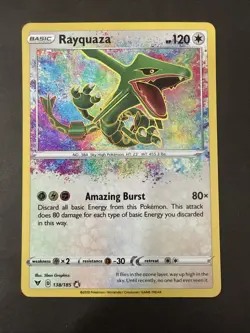 Pokemon Rayquaza 138/185 Vivid Voltage Amazing Rare Holo 2020 120 HP - Image 1