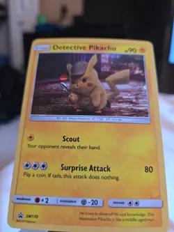 Detective Pikachu SM170 Sm Holo Refractor Sparkle Pokemon Modern Trading Card! - Image 4