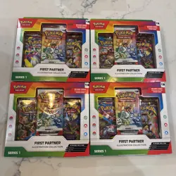 Pokemon TCG First Partner Illustration Collection Series 1 Lot of 4 Sealed - Image 1