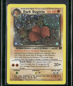 Dark Dugtrio - 6/82 - Holo Rare FULL SWIRL - Team Rocket (LP) Pokemon Card - Image 1