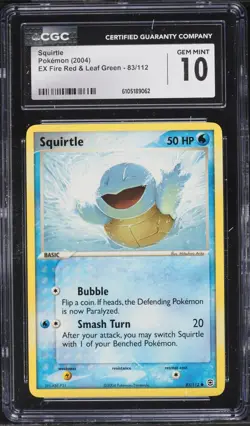 2004 Pokemon EX Fire Red & Leaf Green Squirtle #83 CGC 10 - Image 1