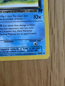 Pokemon Dark Wartortle 1st Edition Team Rocket Series 46/82 - Image 5